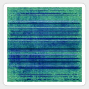 Pretty Blue Green Distressed Stripes Sticker